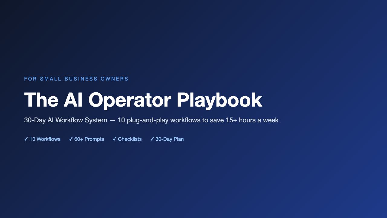 The AI Operator Playbook cover
